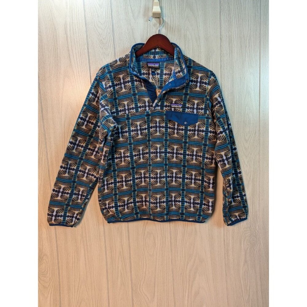 Patagonia Synchilla Snap-T Fleece Pullover Snow Beam Blue Womens Sz Small S New - Picture 1 of 8
